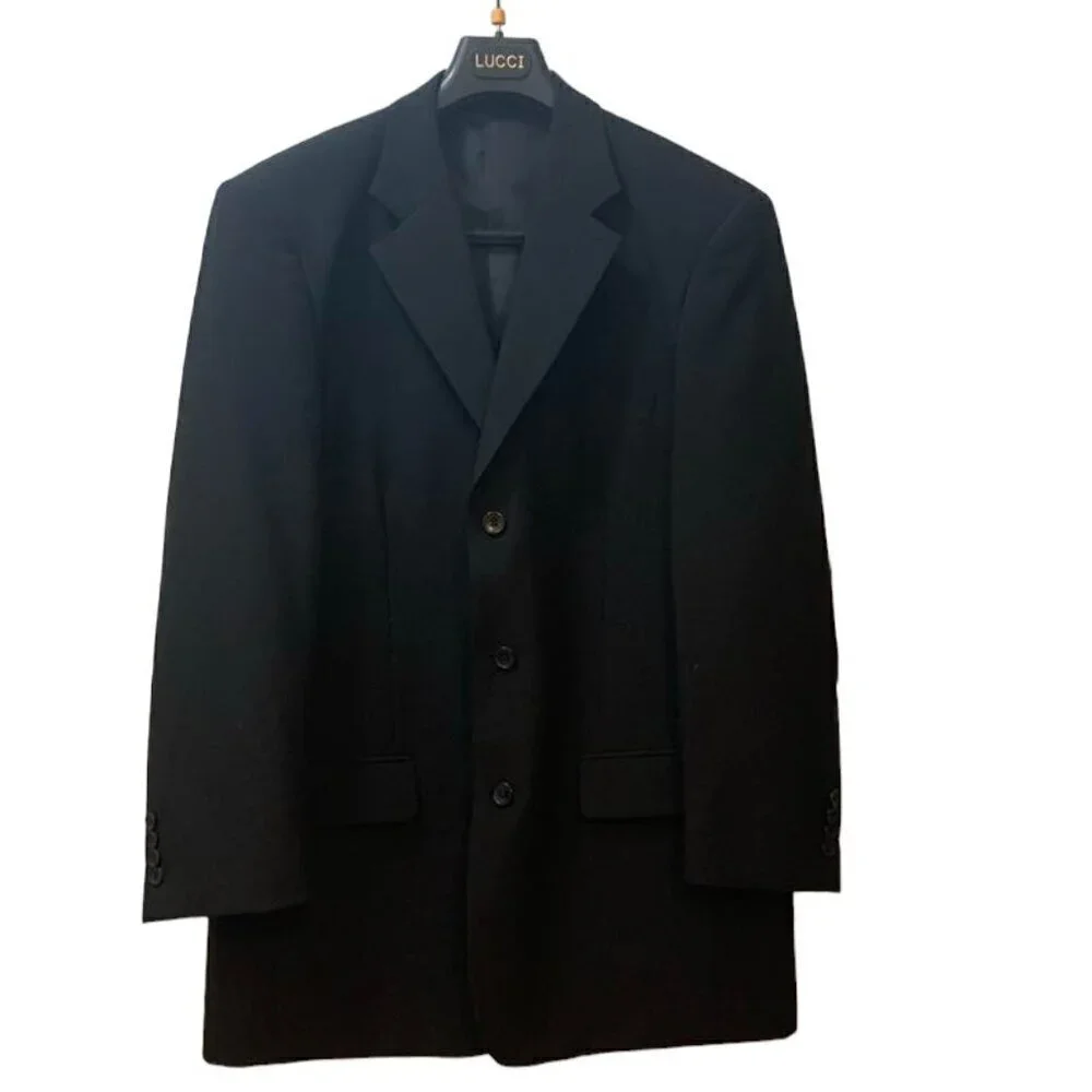 Lucci ColleZione Three Button Black Blazer 42L